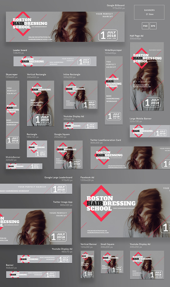 Banners Pack | Hairdressing in Templates - product preview 1