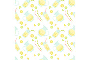 Cute vintage seamless pattern Fresh Lemonade