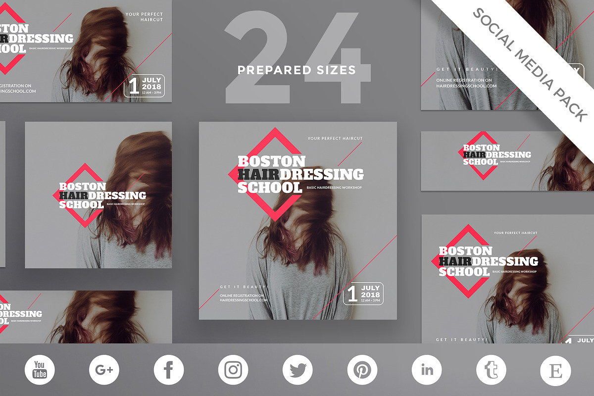 Social Media Pack | Hairdressing in Social Media Templates - product preview 8