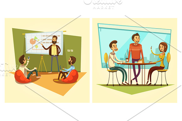 Coworking Cartoon Set in Illustrations - product preview 1