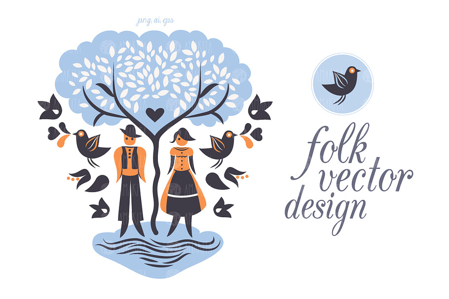 Folk vector design in Illustrations - product preview 8
