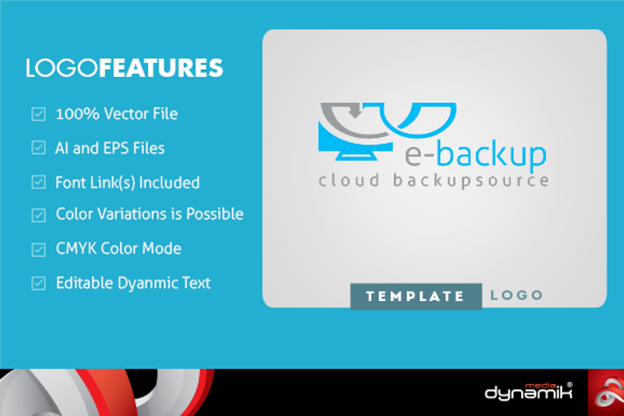 E-Backup - Template Logo in Logo Templates - product preview 8