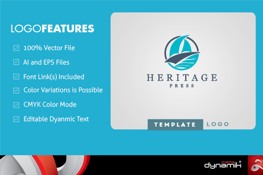 Heritage Press - logo Template in Logo Templates - product preview 8