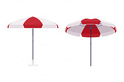 Sun umbrella set in red and white color
