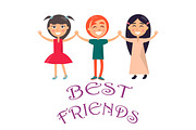 Best Friends Celebrate Holiday for Children Vector