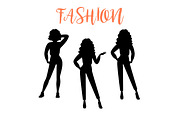 Fashion woman silhouette in casual clothes