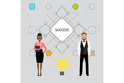 Success concept illustration with business people