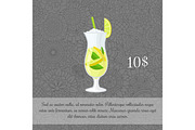 Green tea cocktail card template