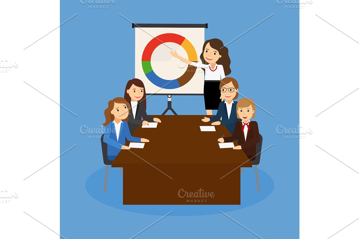 Office teamwork board chart graphic documents in Illustrations - product preview 8