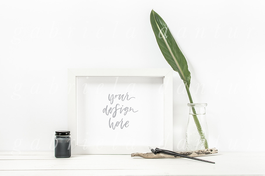 The Calligrapher White Frame Mockup in Print Mockups - product preview 8