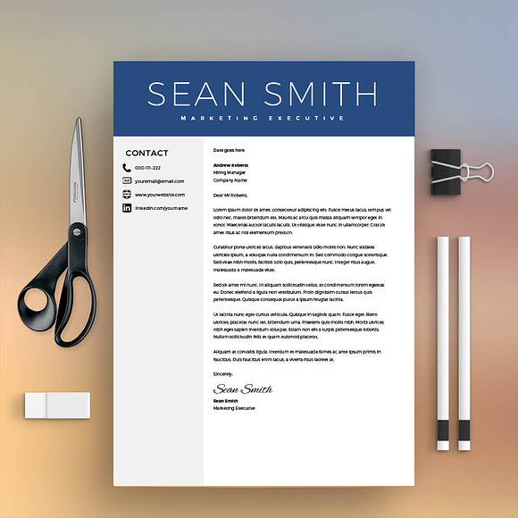 Resume Template & FREE Cover Letter in Letter Templates - product preview 2