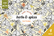 seamless spices & herbs patterns