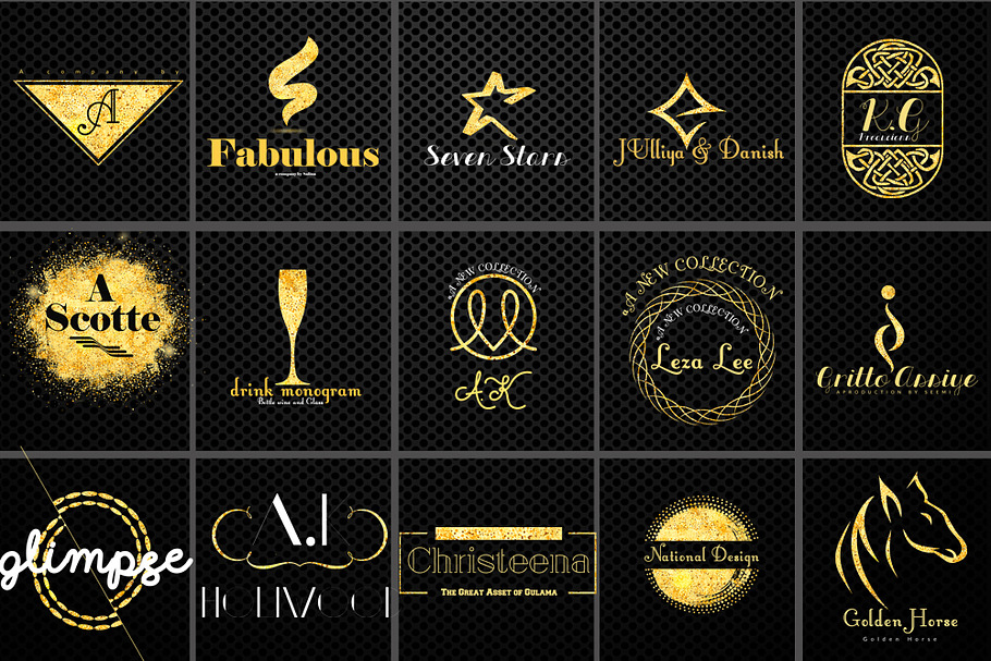 Gold Foil Elegant Logo Pack