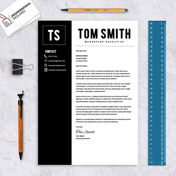 Resume Template & FREE Cover Letter in Letter Templates - product preview 2