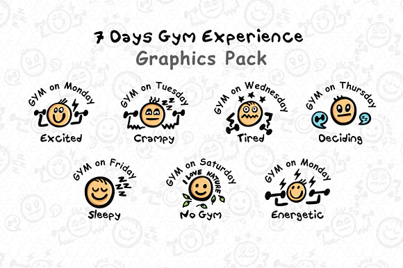 7 Days Gym Begginner Level Graphics  in Illustrations - product preview 2