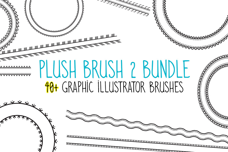 Plush Brush 2: 40 Graphic AI Brushes in Photoshop Brushes - product preview 8
