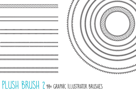 Plush Brush 2: 40 Graphic AI Brushes in Photoshop Brushes - product preview 1