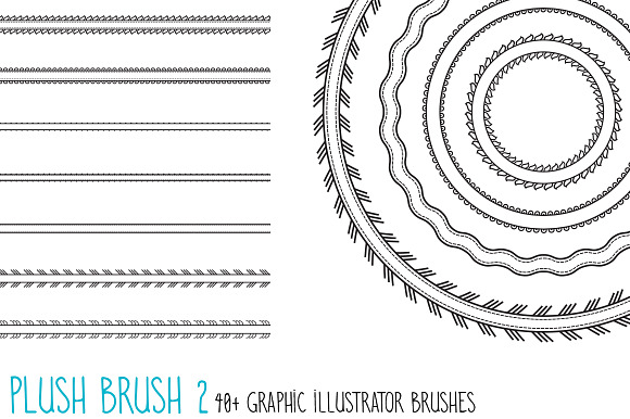 Plush Brush 2: 40 Graphic AI Brushes in Photoshop Brushes - product preview 3