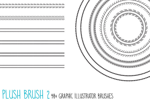 Plush Brush 2: 40 Graphic AI Brushes in Photoshop Brushes - product preview 4