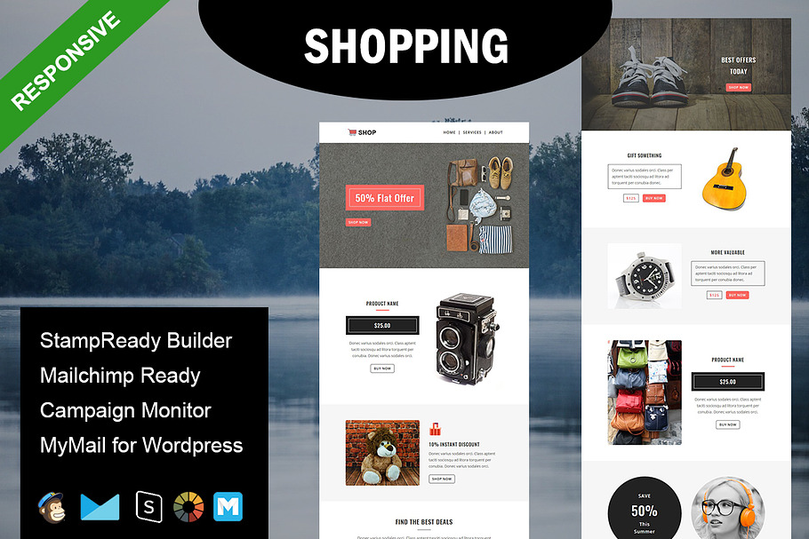 SHOPPING - Responsive Email Template in Mailchimp Templates - product preview 8