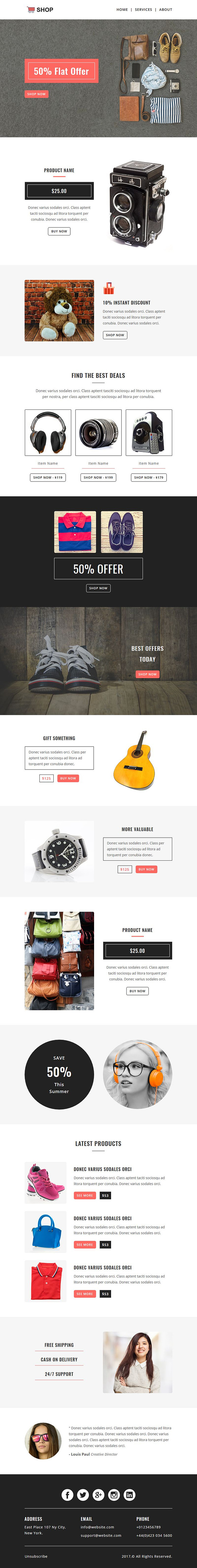 SHOPPING - Responsive Email Template in Mailchimp Templates - product preview 1