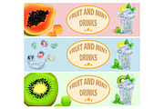 Summer Fruit and Mint Drinks Promotion Poster