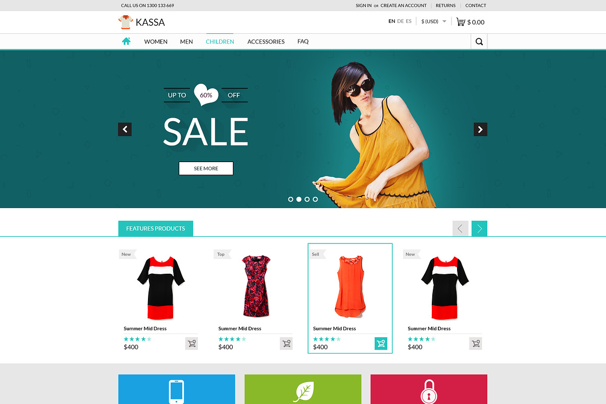Kassa E-Commerce PSD Tempalte in Mobile & Web Mockups - product preview 8