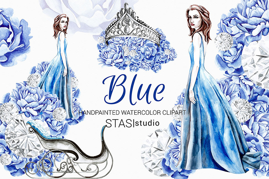 Winter Fashion Blue Clipart