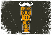 beer glass hipster logo background