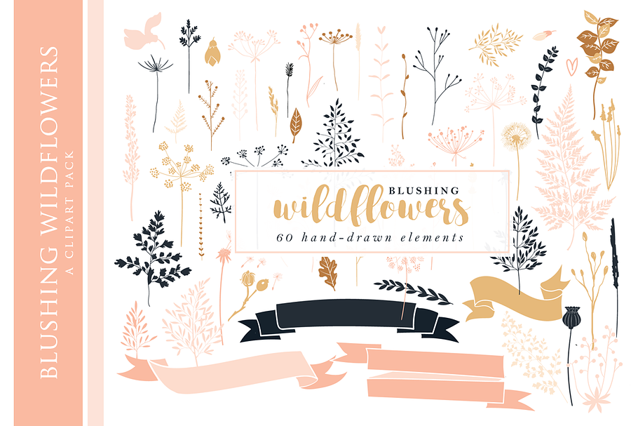 Floral wedding clip art hand drawn in Illustrations - product preview 8