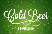 Beer bottle with cold drops logo