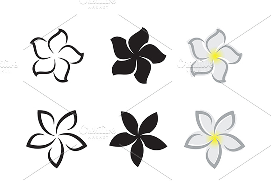 Tropical flowers frangipani. in Flower Icons - product preview 8