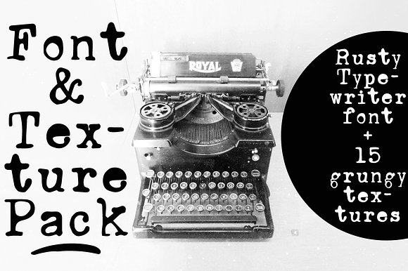 Rusty Typewriter Font & Texture Pack in Serif Fonts - product preview 4
