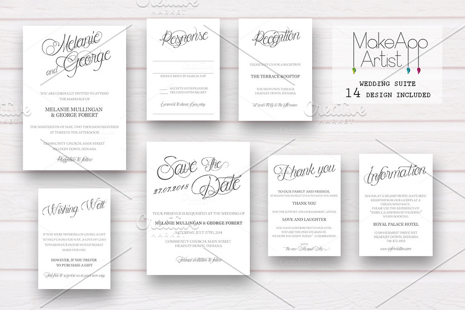 Wedding Invitation Suite - Melanie in Wedding Templates - product preview 8