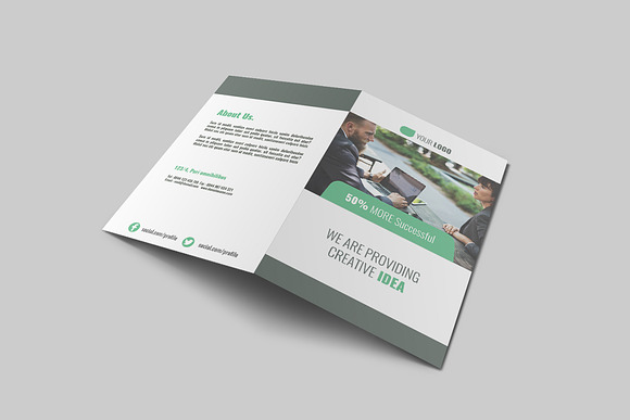 Business Bi Fold Brochure - v009 in Brochure Templates - product preview 6