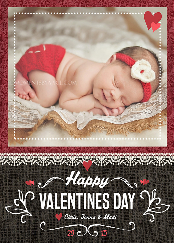 Valentine Photo Card PSD Template in Card Templates - product preview 1