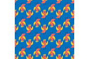 Cute birds fly wings seamless pattern vector illustration cartoon colorful