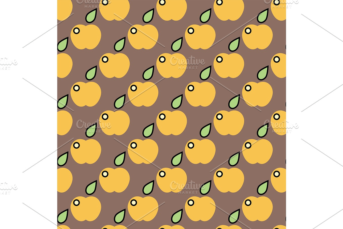 Apple background vector illustration textile green fruits seamless pattern. in Illustrations - product preview 8