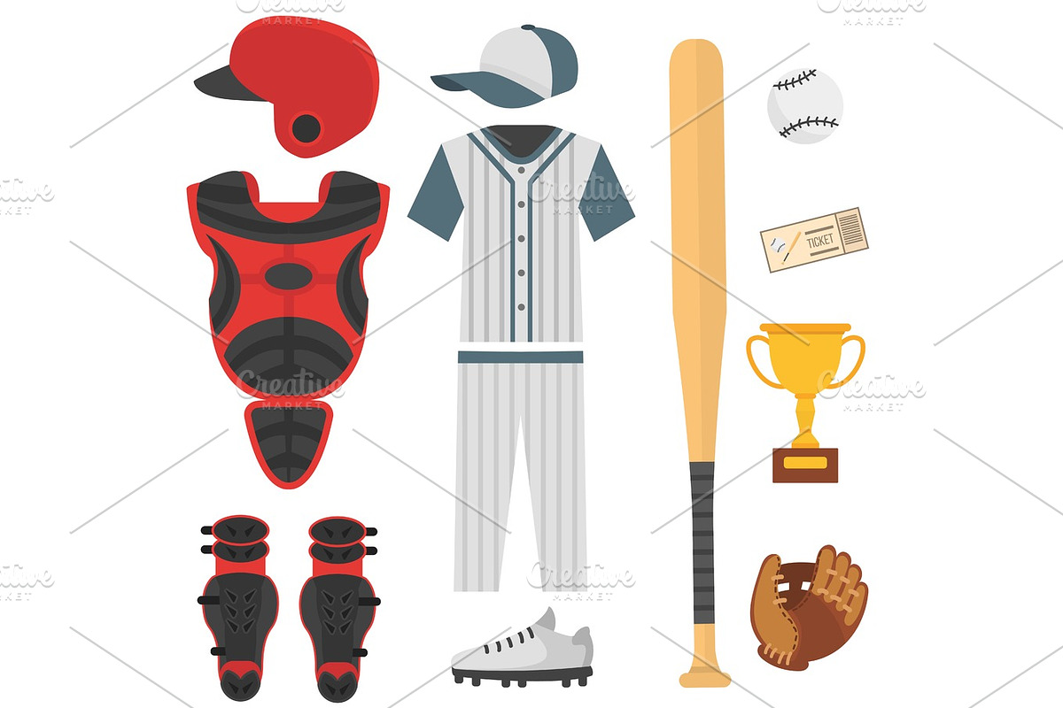 Cartoon baseball player icons batting vector design american game athlete sport league equipment in Illustrations - product preview 8