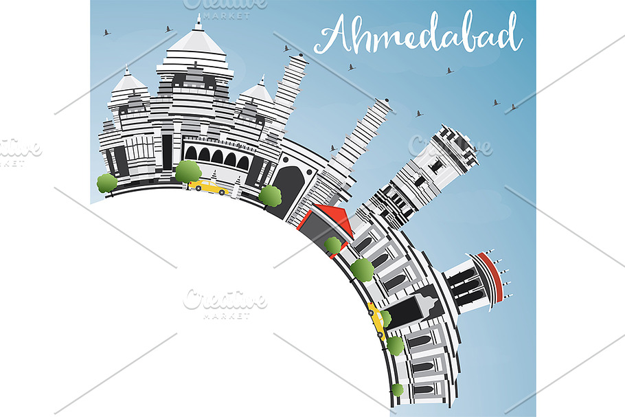 Ahmedabad Skyline in Illustrations - product preview 8