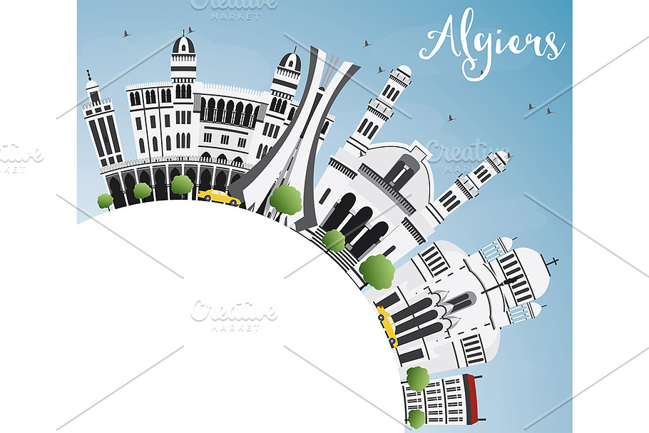 Algiers Skyline in Illustrations - product preview 8