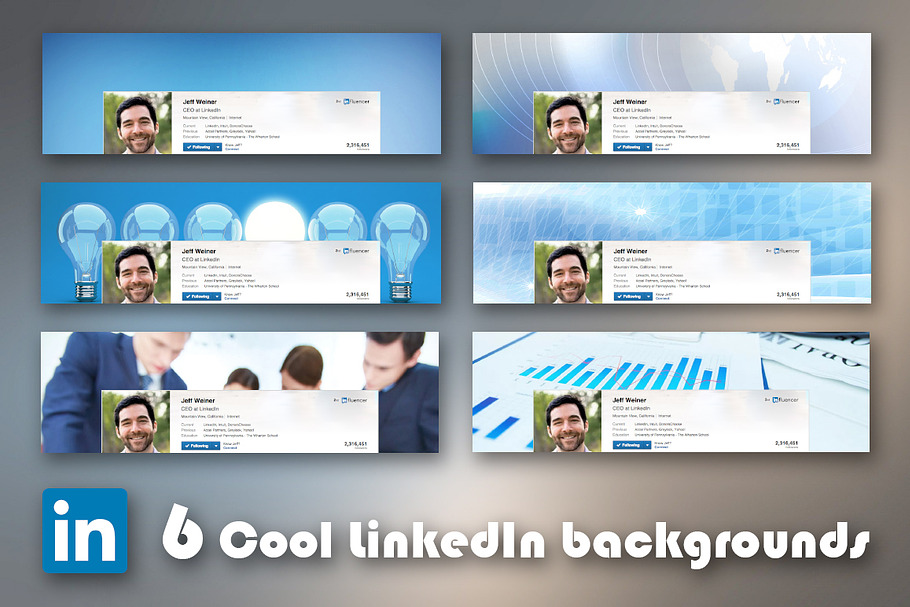 6 Cool business LinkedIn backgrounds in Social Media Templates - product preview 8