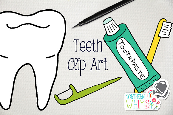 Dentist Clip Art:  Teeth in Illustrations - product preview 1