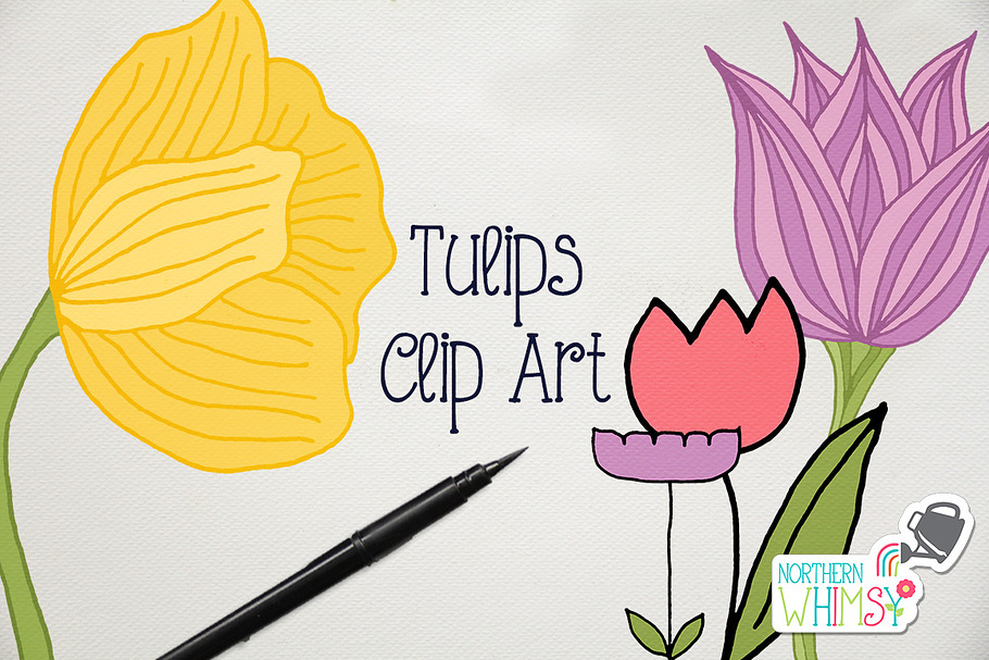 Spring Tulip Illustrations in Illustrations - product preview 8