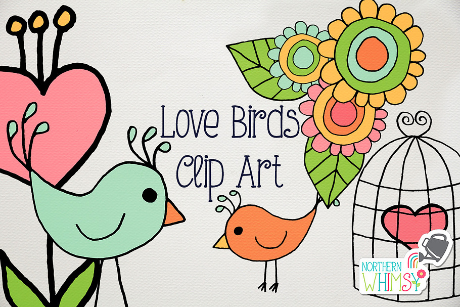 Valentine's Illustrations Love Birds