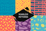 Set funny seamless patterns