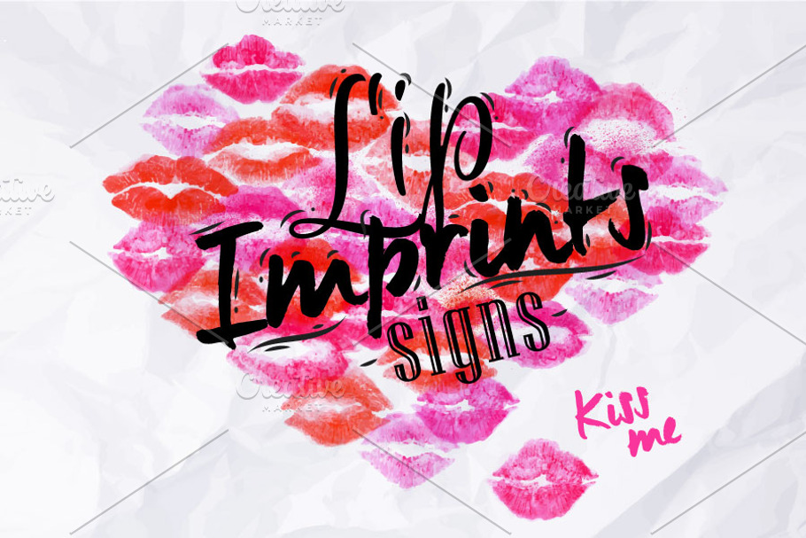 Lip imprints signs in Illustrations - product preview 8