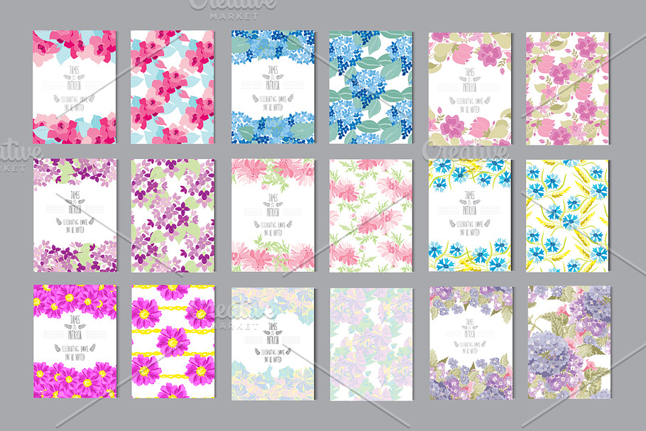 15 Floral Card Templates +4 Patterns in Postcard Templates - product preview 8