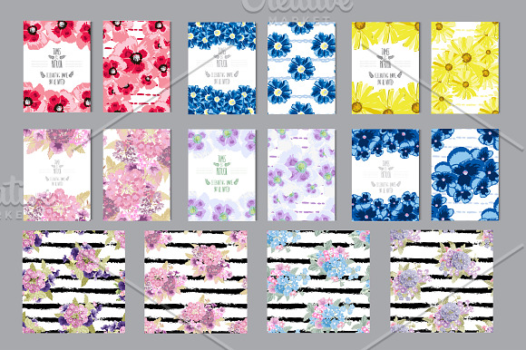 15 Floral Card Templates +4 Patterns in Postcard Templates - product preview 1