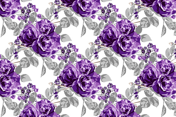 Violet Roses Floral Cards in Postcard Templates - product preview 1